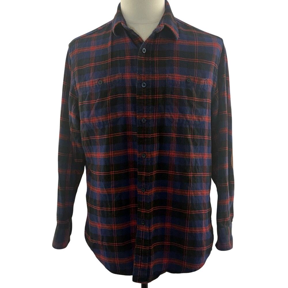 Pendleton Hawthorne Plaid Shirt Mens Medium Blue Cotton Button Down